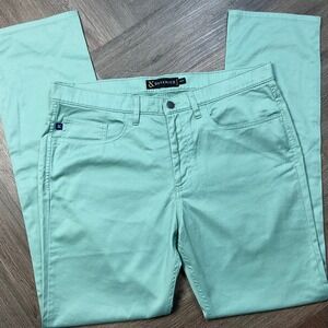 Devereux Pants Mens 36x34 Green Ford Pima Cotton Blend Slim Straight Casual Golf